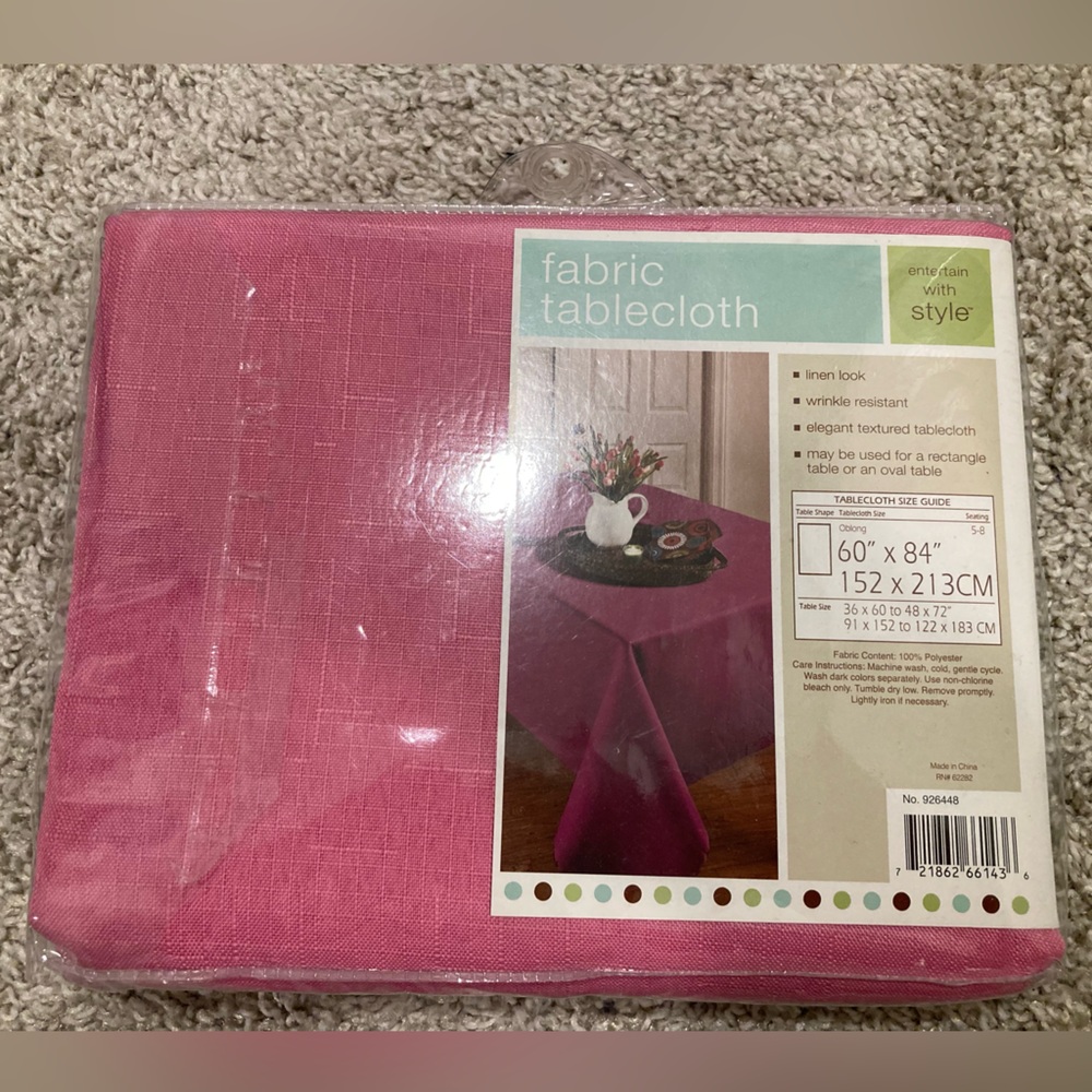 60 by 82 in Barbie Pink Tablecloth